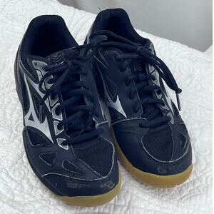 Mizuno Women 9 Black/Gray Cyclone Speed 2 Lace Up Athletic Pickleball Sneakers